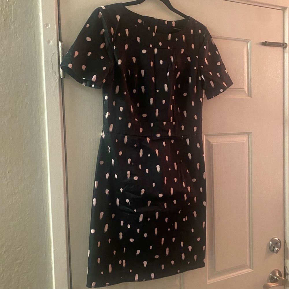 French Connection Black Dotted Dress